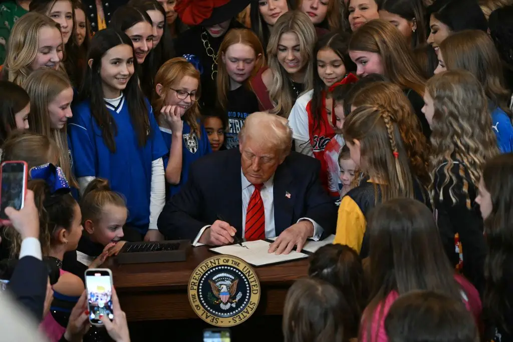 Signing the executive order was one of Trump's first acts (ANDREW CABALLERO-REYNOLDS/AFP via Getty Images)