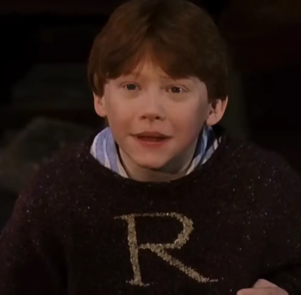 Just Ron being an icon in his Christmas Jumper. (Warner Bros)