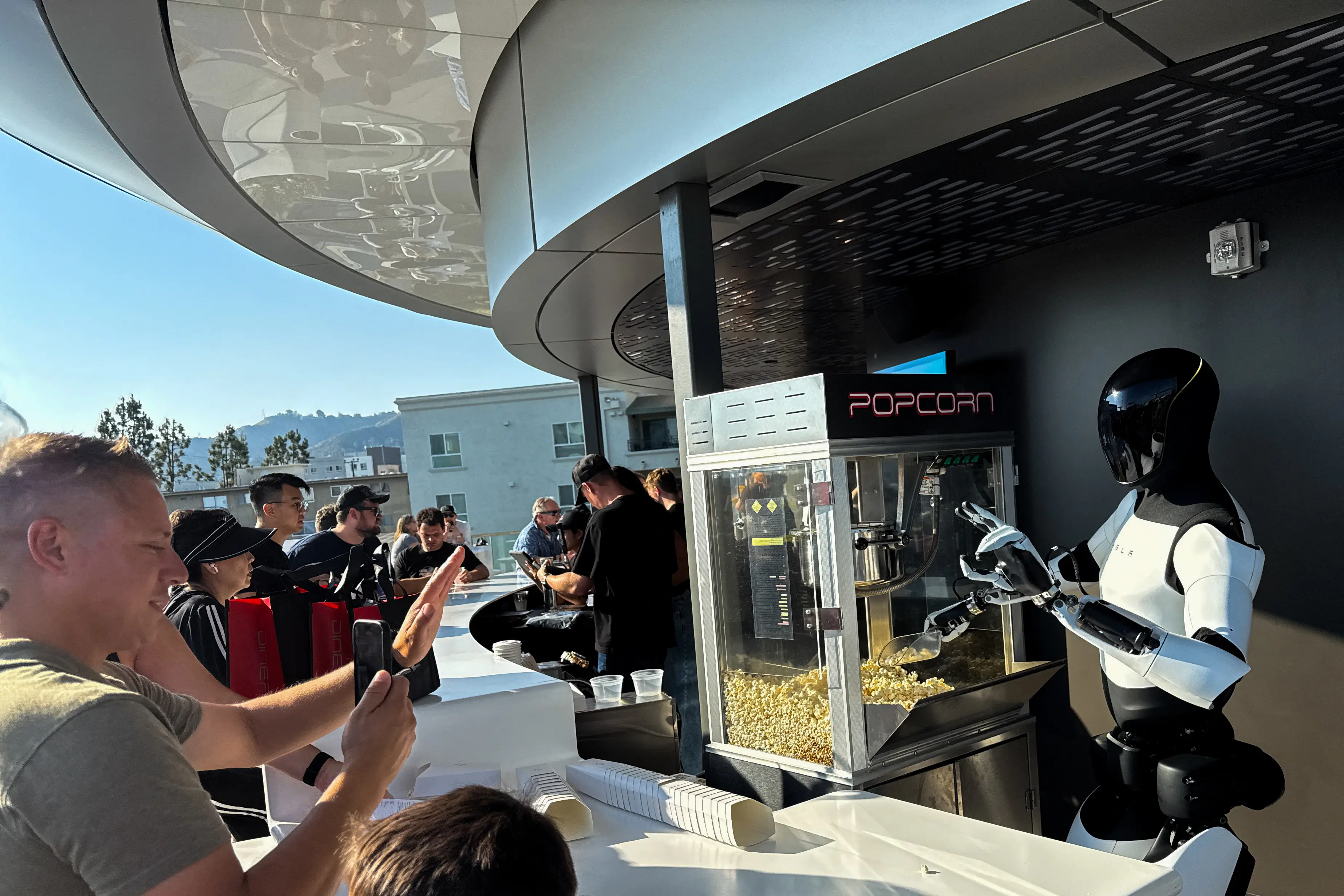 The Tesla Diner opened on 21 July (PATRICK T. FALLON/AFP via Getty Images)