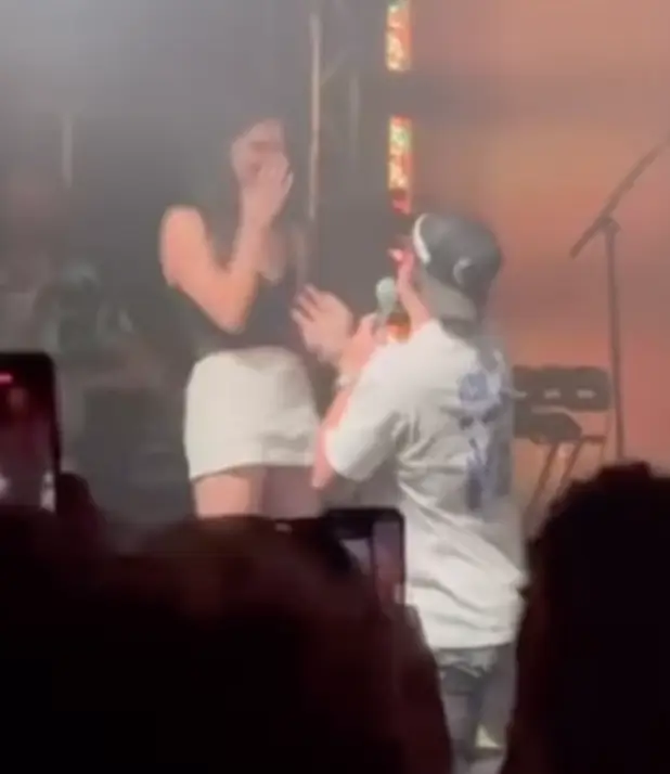 He got down on one knee in front of the crowd. (Instagram/Bootlegrascal)