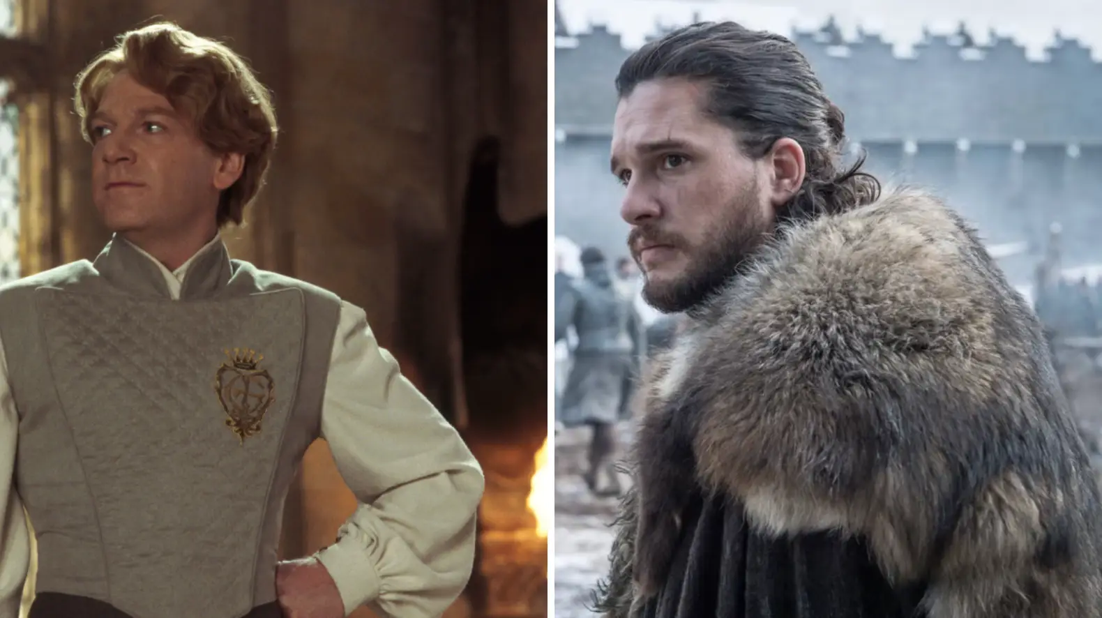 Kenneth Branagh as Gilderoy Lockhart, and Kit Harington, who is set to play him in the series (HBO)