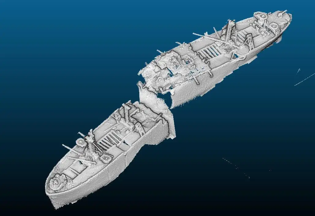 The ship broke in half and sank during WWII. (Maritime Coastguard Agency)