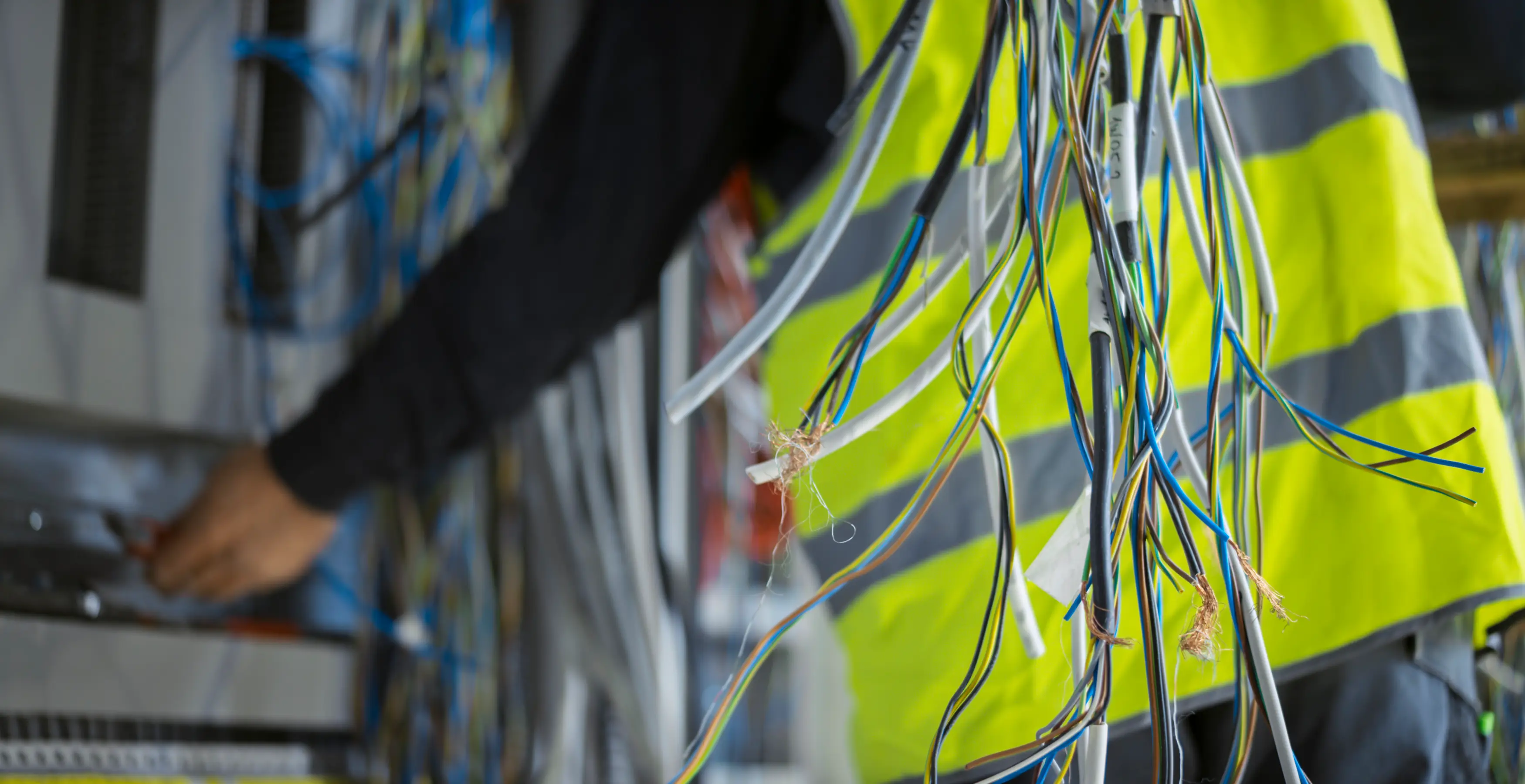 The electrician accidentally brushed up against a live wire while on the job.