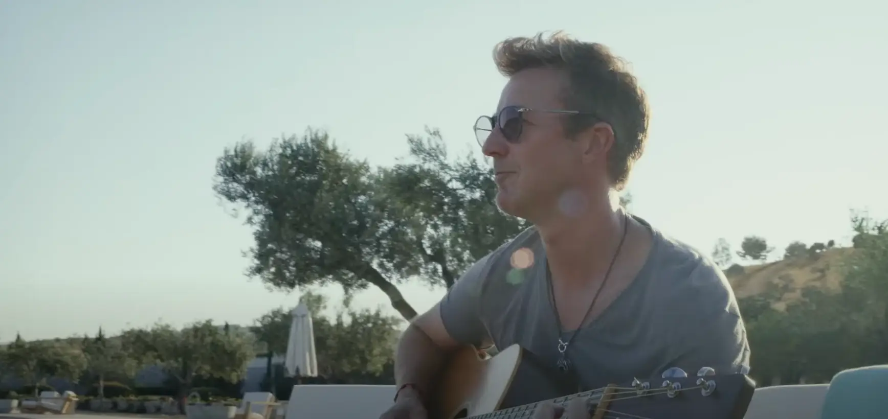 Ed's tech billionaire character Miles Bron decides to invite his friends for a getaway on his private Greek island.