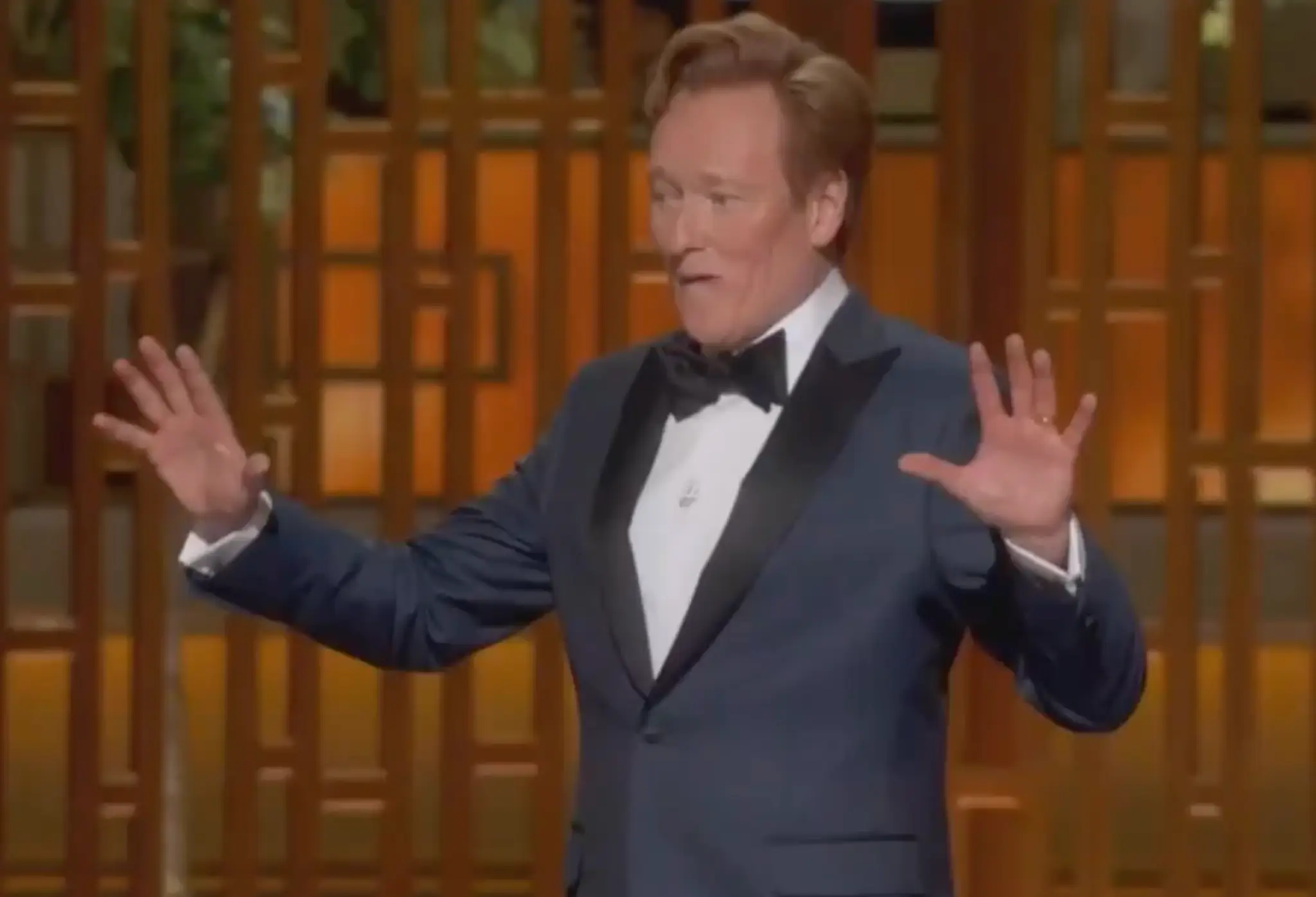Conan seemed very proud of himself for his joke (ABC)