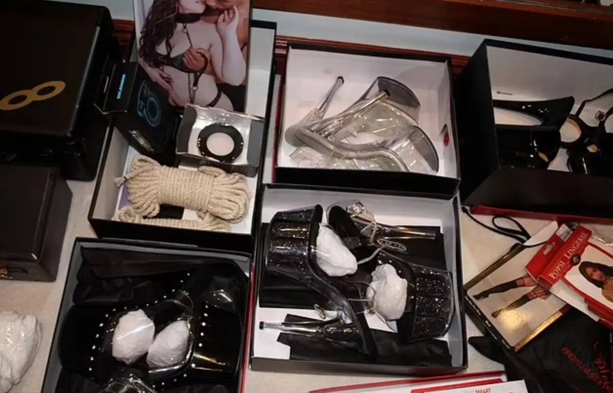 Police also found high heels and lingerie for women in the house (Department of Justice)