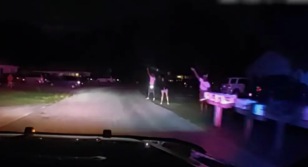 Neighbours seen waving down police in the footage (Netflix)