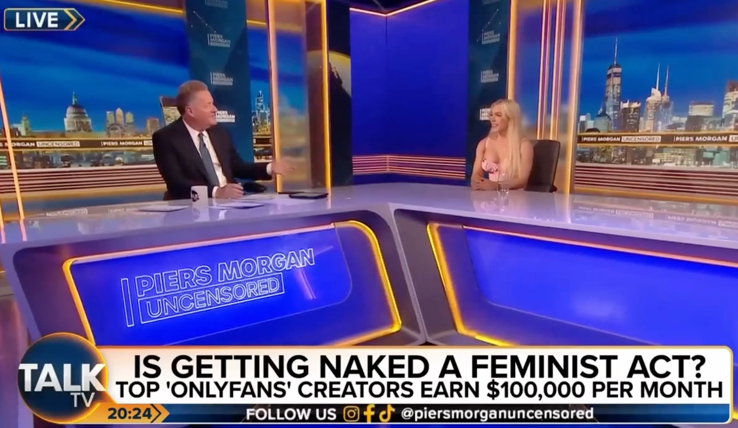 Elle Brooke appeared on TalkTV where she spoke about her decision to join OnlyFans.