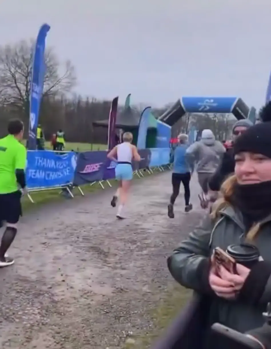 He was getting to that finish line as quickly as possible (Instagram/@tommyfury)