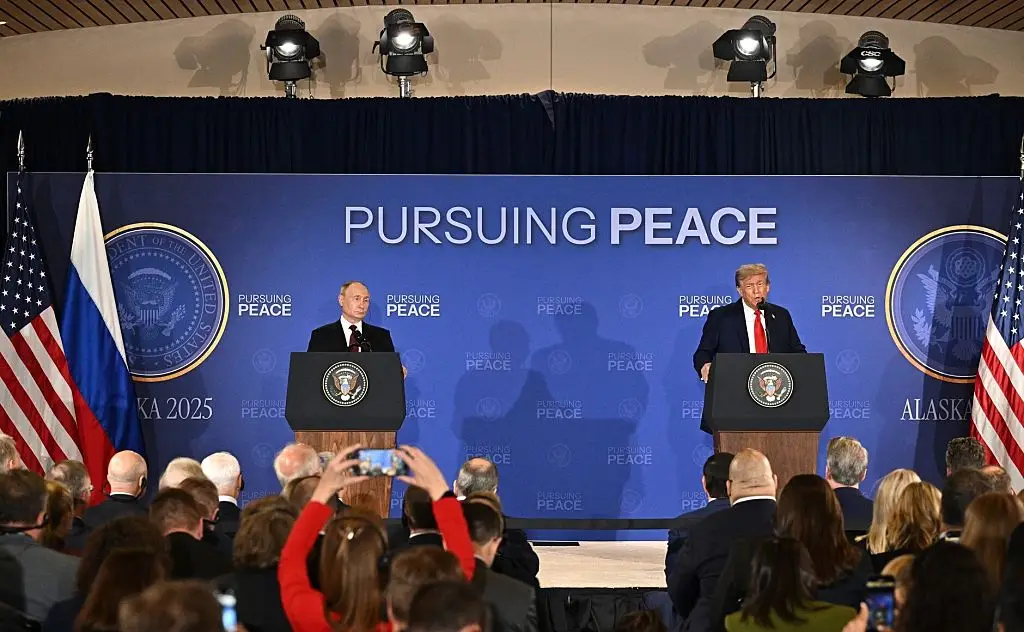 Their press conference was more of a brief statement (Kremlin Press Office/Anadolu via Getty Images)