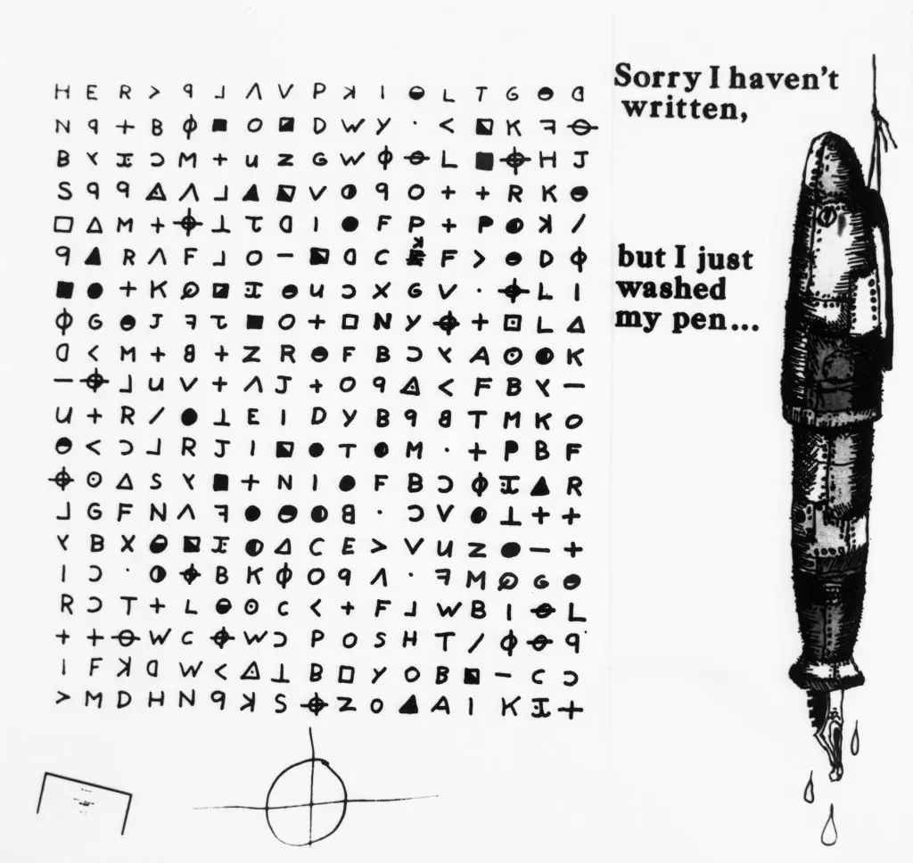 A cryptogram sent by the Zodiac killer (Bettmann Archive/Getty Images)