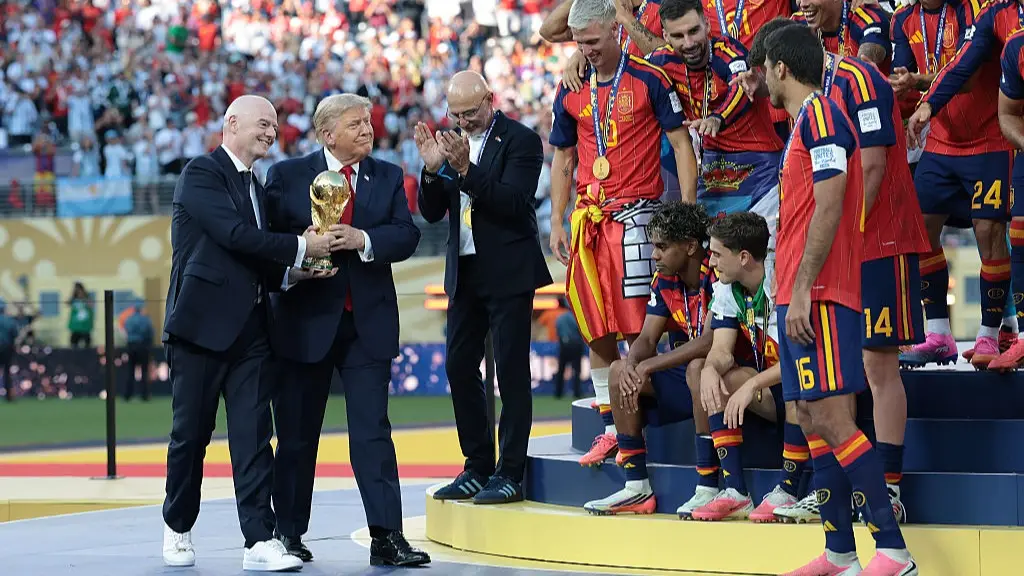 FIFA President Gianni Infantino's trainers become unlikely talking point at the 2026 World Cup final
