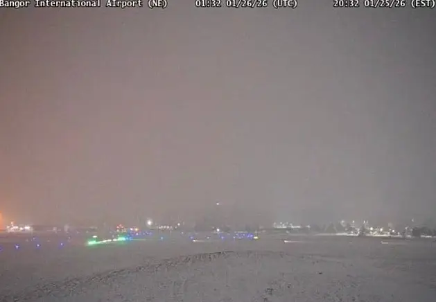 Visibility at the airport on Sunday night (FAA/Bangor Airport)