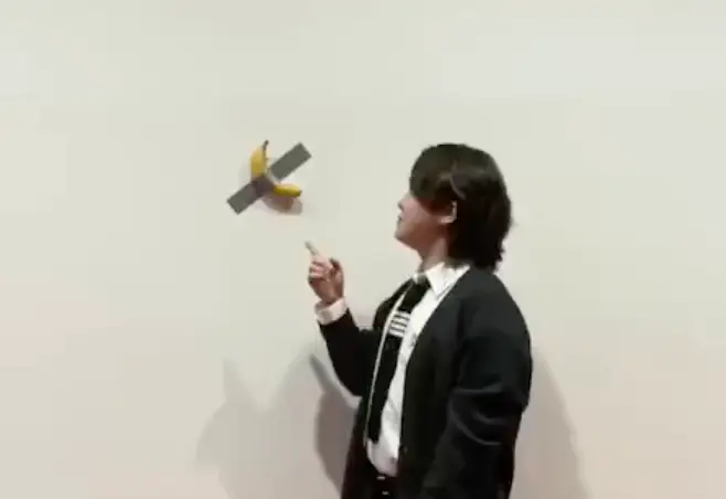 The banana comes from the brain of Maurizio Cattelan.