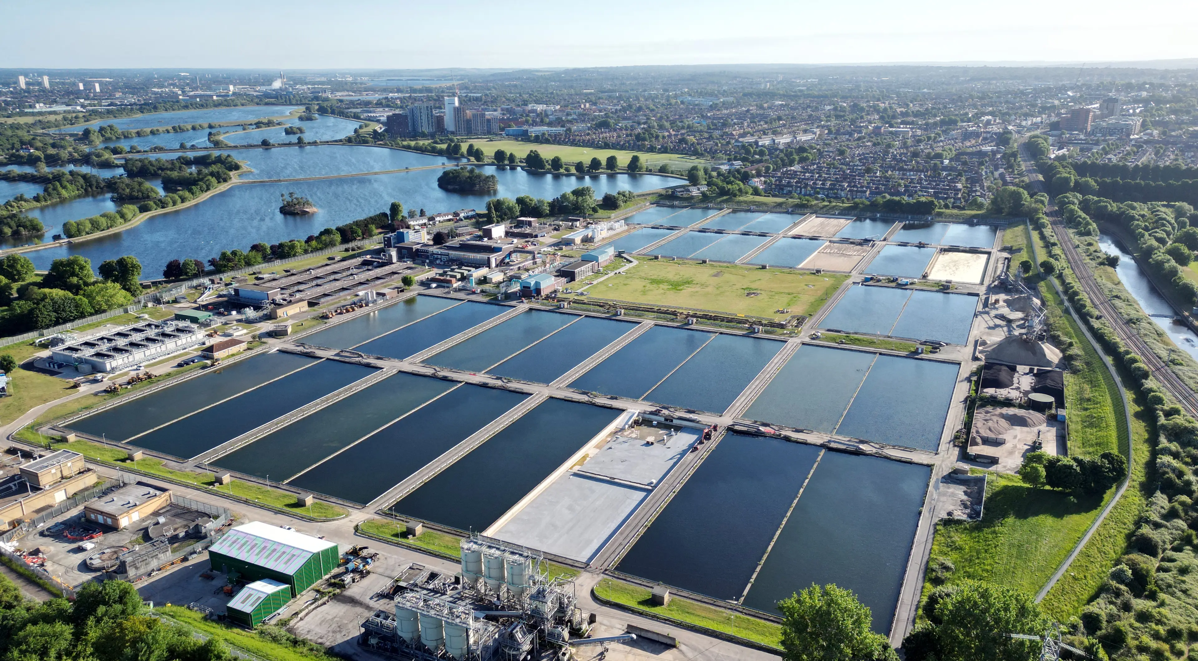 Aerial view of a water treatment plant in London (Getty Stock Images)