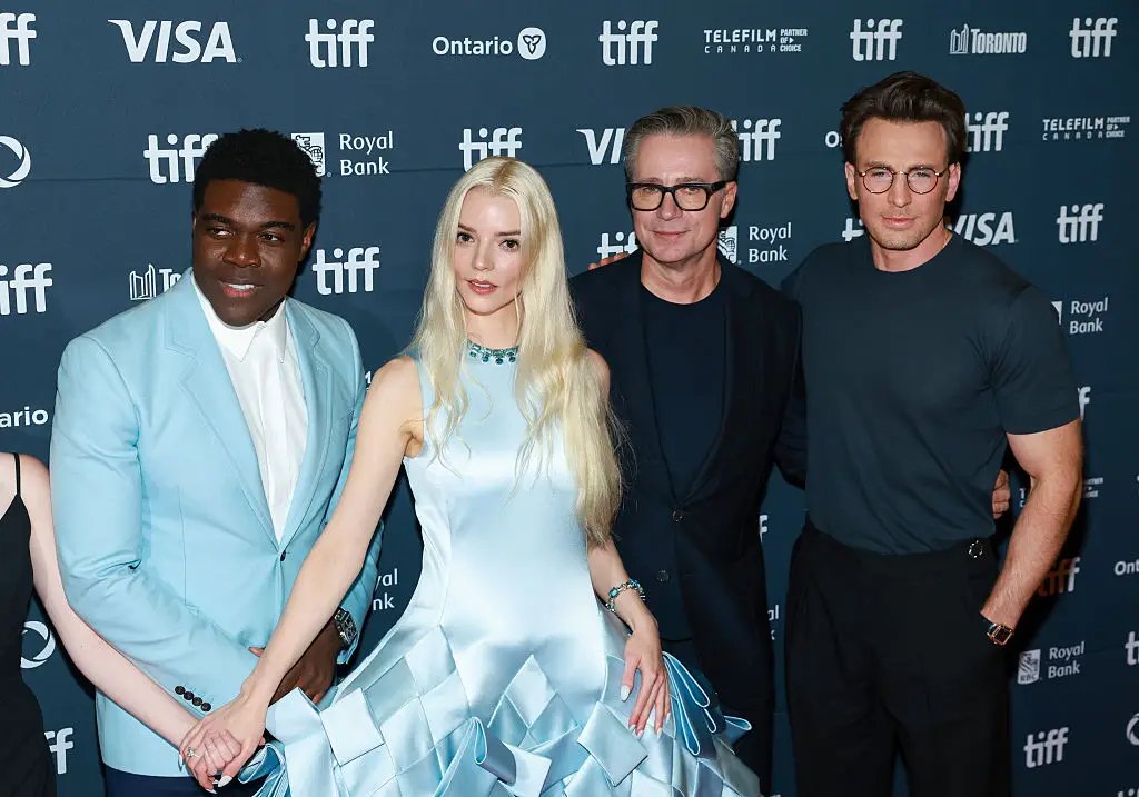 Chris Evans and Anya Taylor-Joy promoting Sacrifice alongside co-star Sam Richardson and producer Robert Walak (Matt Winkelmeyer/Getty Images)