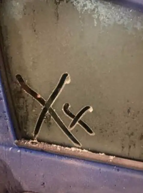 The mum thought her children were drawing the crosses at first.