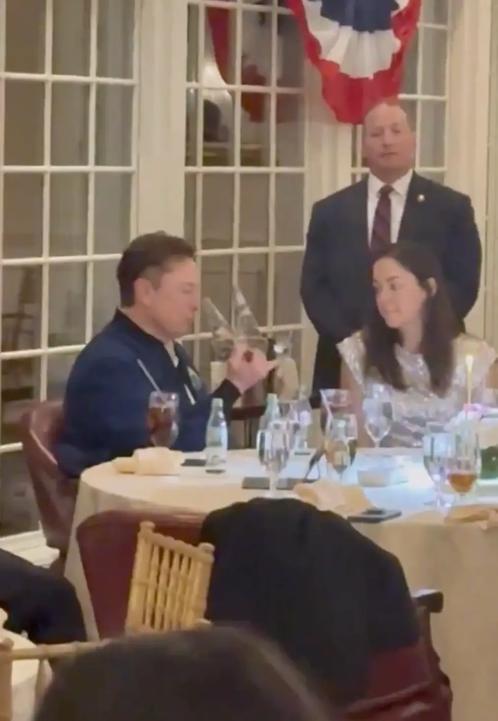 Elon Musk's dinner table antics have gone viral (X)