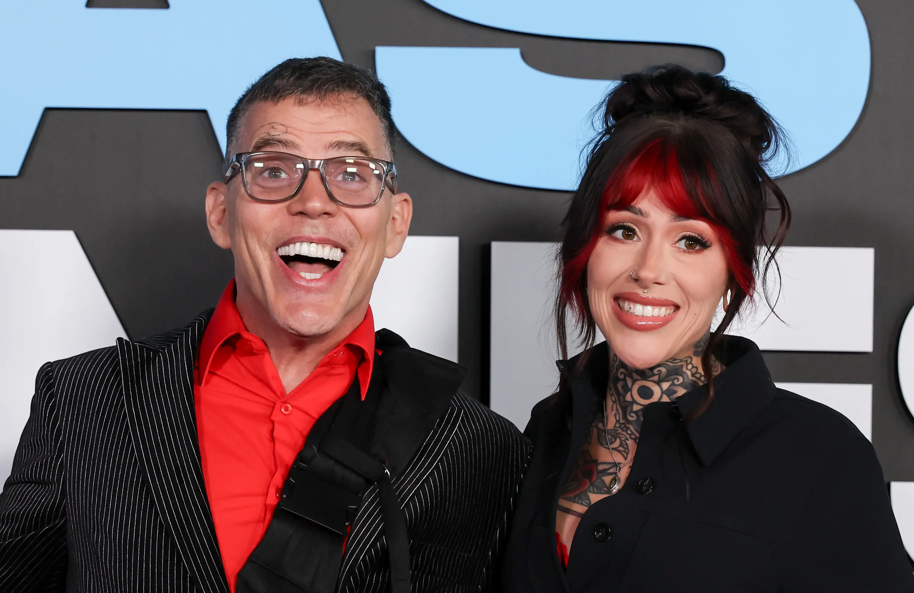 Steve-O seen with his girlfriend Koral Bickel in January (JC Olivera/Variety via Getty Images)