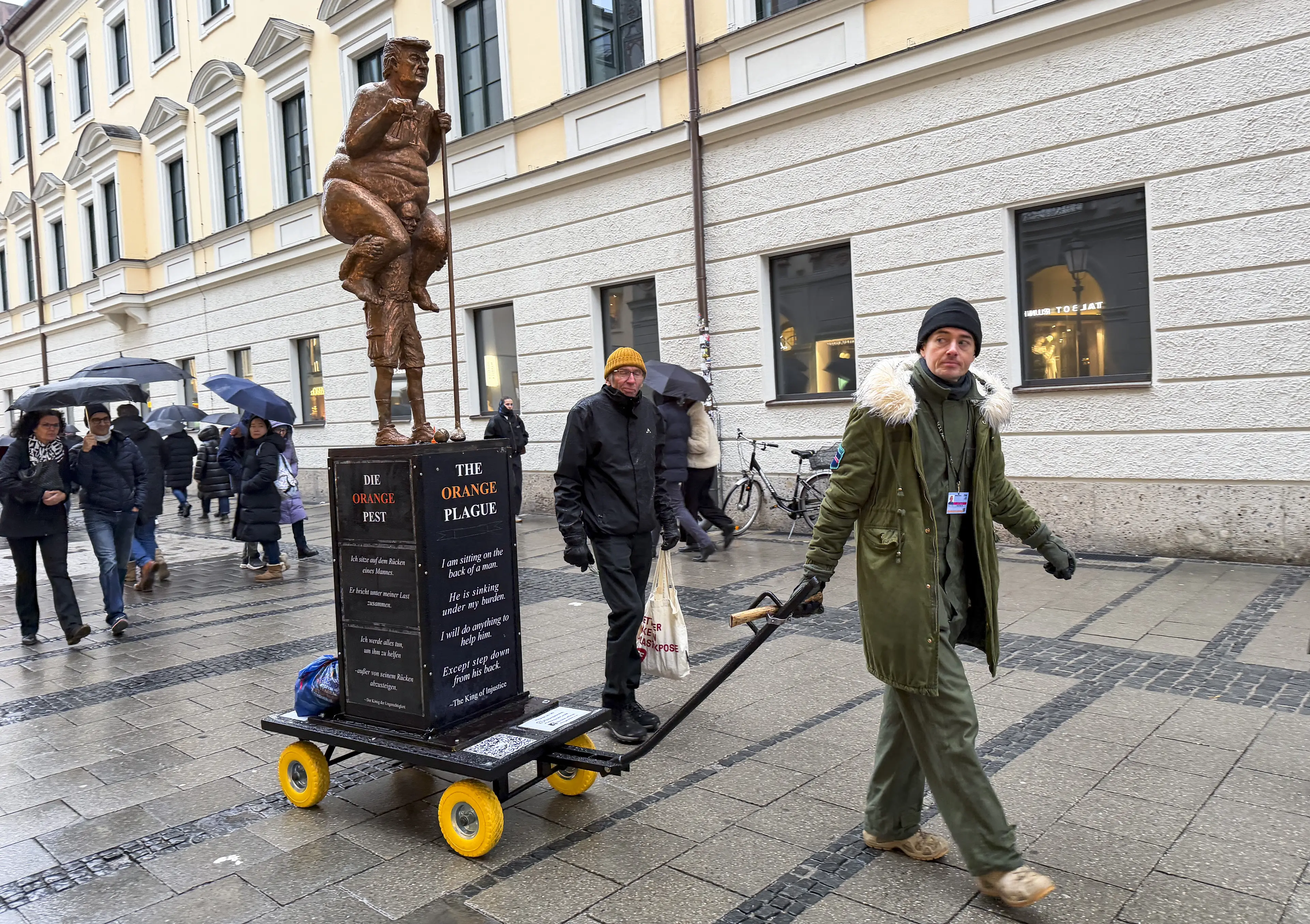 'The Orange Plague' was created by Danish sculptor Jens Galschiot (Halil Sagirkaya/Anadolu via Getty Images)