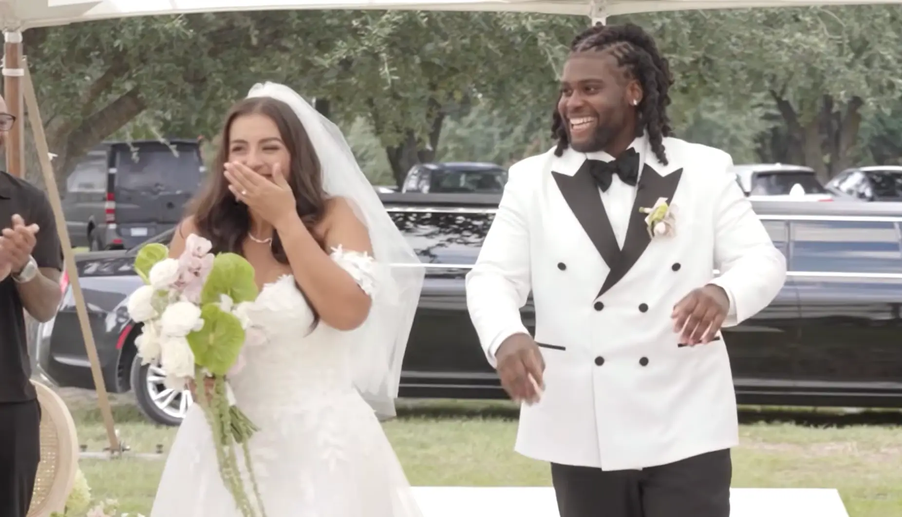 The couple on their wedding day (MrBeast/YouTube)