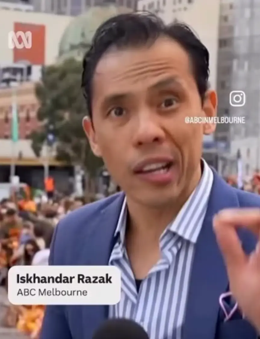 Fans were concerned for Razak during a broadcast (Instagram/@abcinmelbourne)