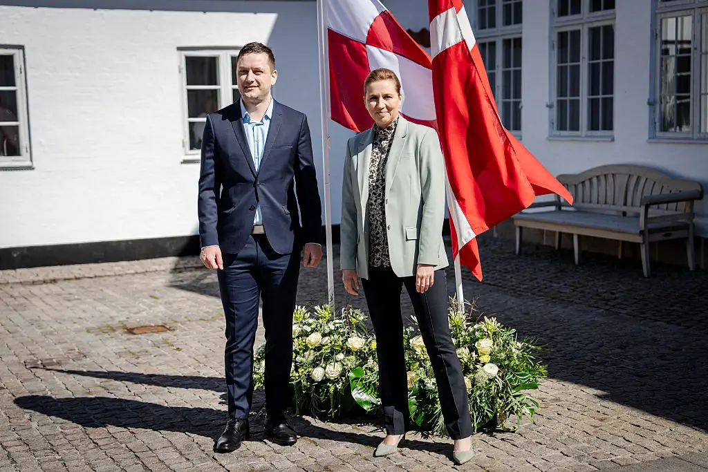 Denmark's Prime Minister Mette Frederiksen (R) and Greenland's Premier Jens-Frederik Nielsen (MADS CLAUS RASMUSSEN/Ritzau Scanpix/AFP via Getty Images)