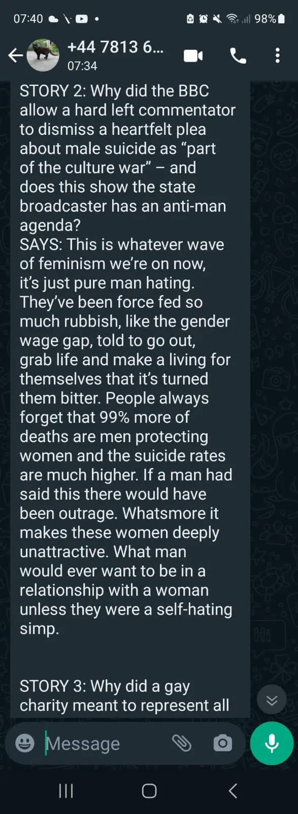 Laurence Fox shared this screenshot claiming GB News knew what he was going to say.