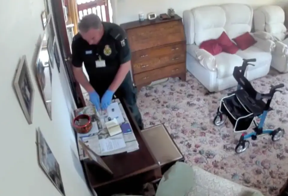 Mark Titley was caught pocketing about £60 at a patient's home after she collapsed and died.