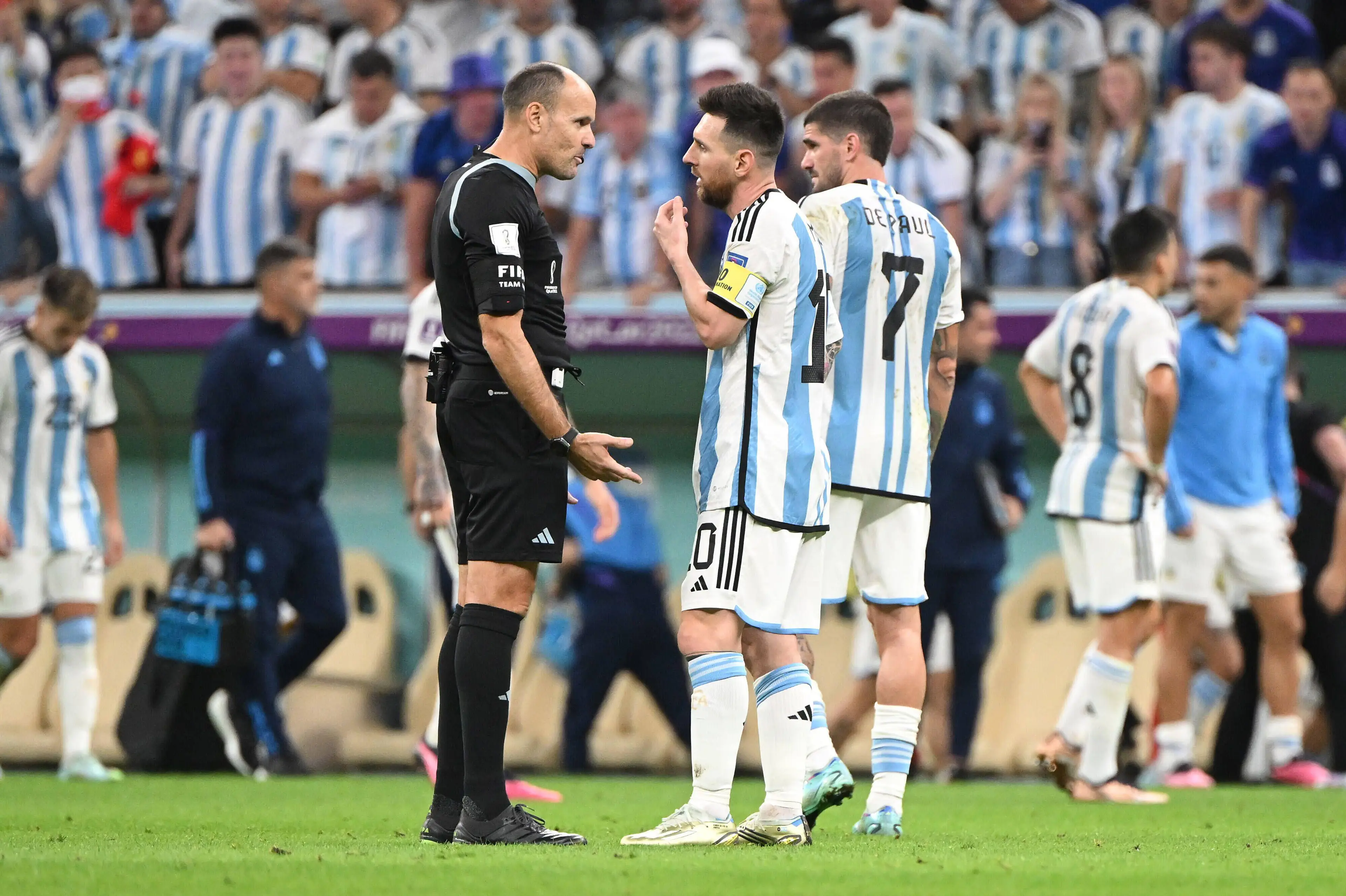 Messi was amongst the many critics of referee Lahoz. Image: Alamy