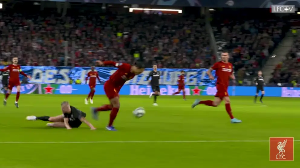 Sending the soon to be City striker to the ground. Image: YouTube