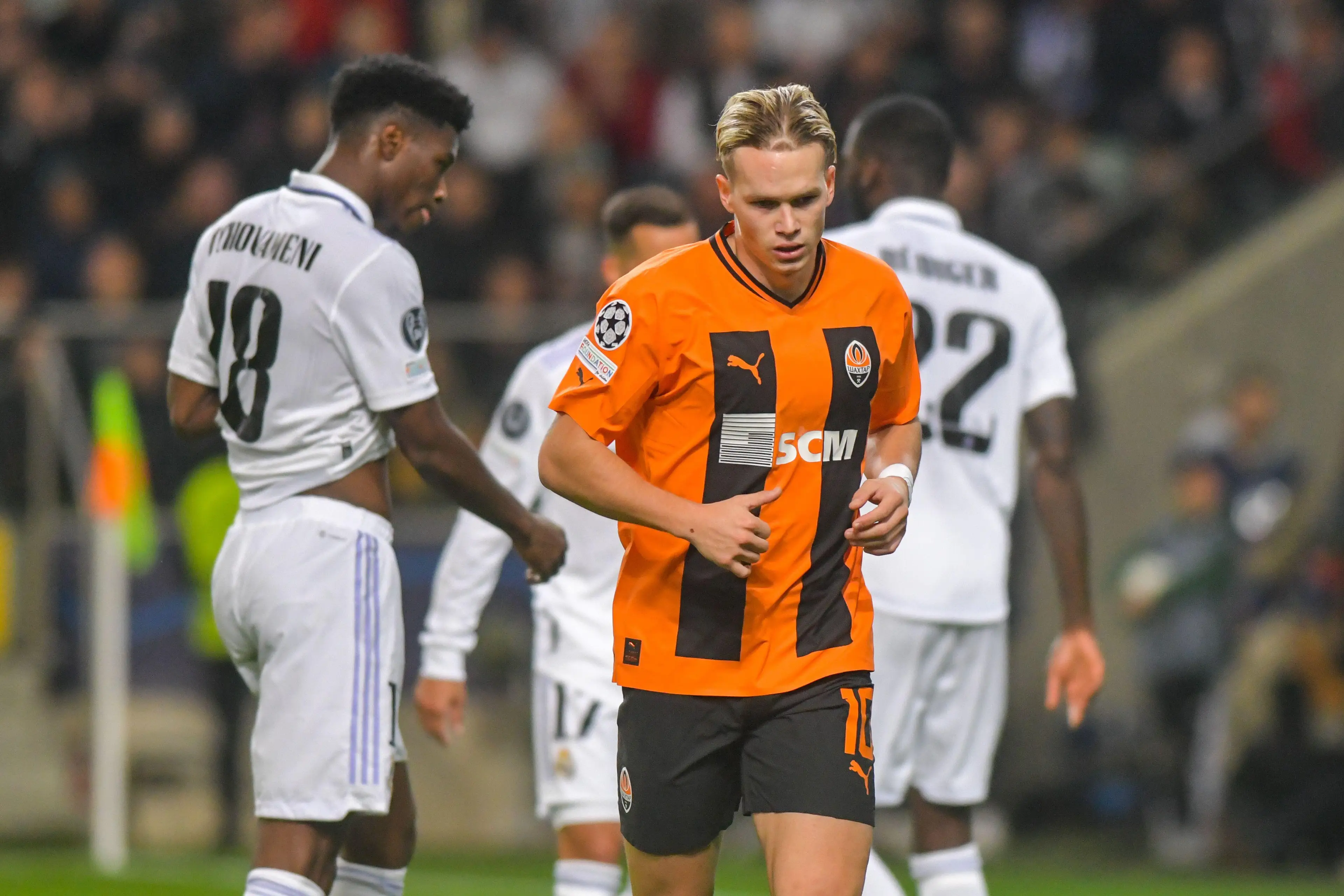 Mykhaylo Mudryk in action against Real Madrid (