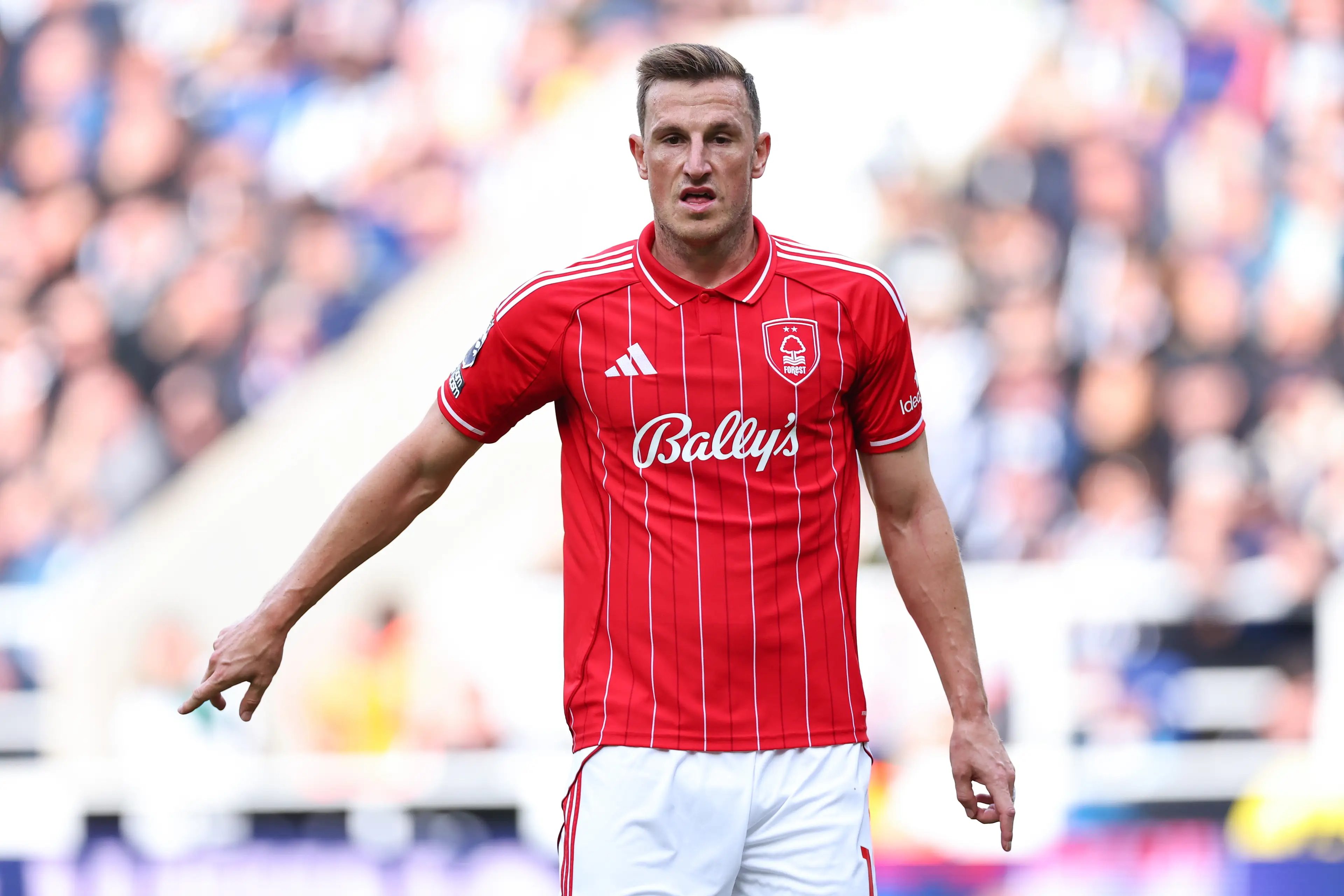 Chris Wood has been linked with a move away from Nottingham Forest. Image: Getty