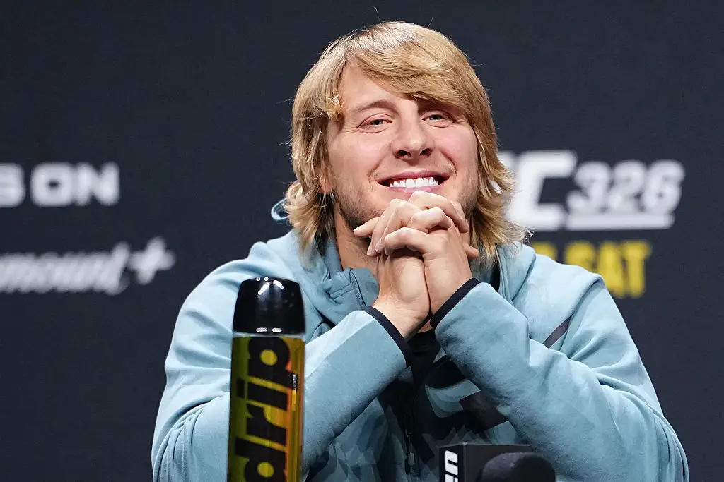 Paddy Pimblett and Justin Gaethje will fight for the interim lightweight title while Topuria is out. (Image: Jeff Bottari/Zuffa LLC)