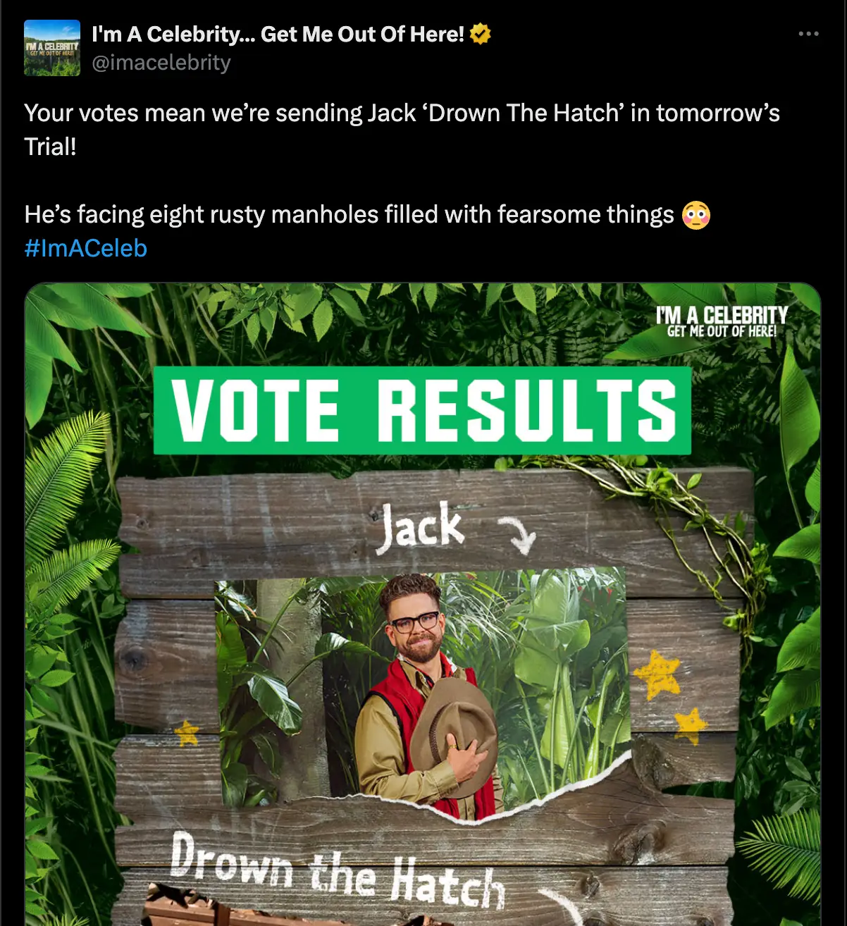 Image: I'm A Celebrity/Twitter