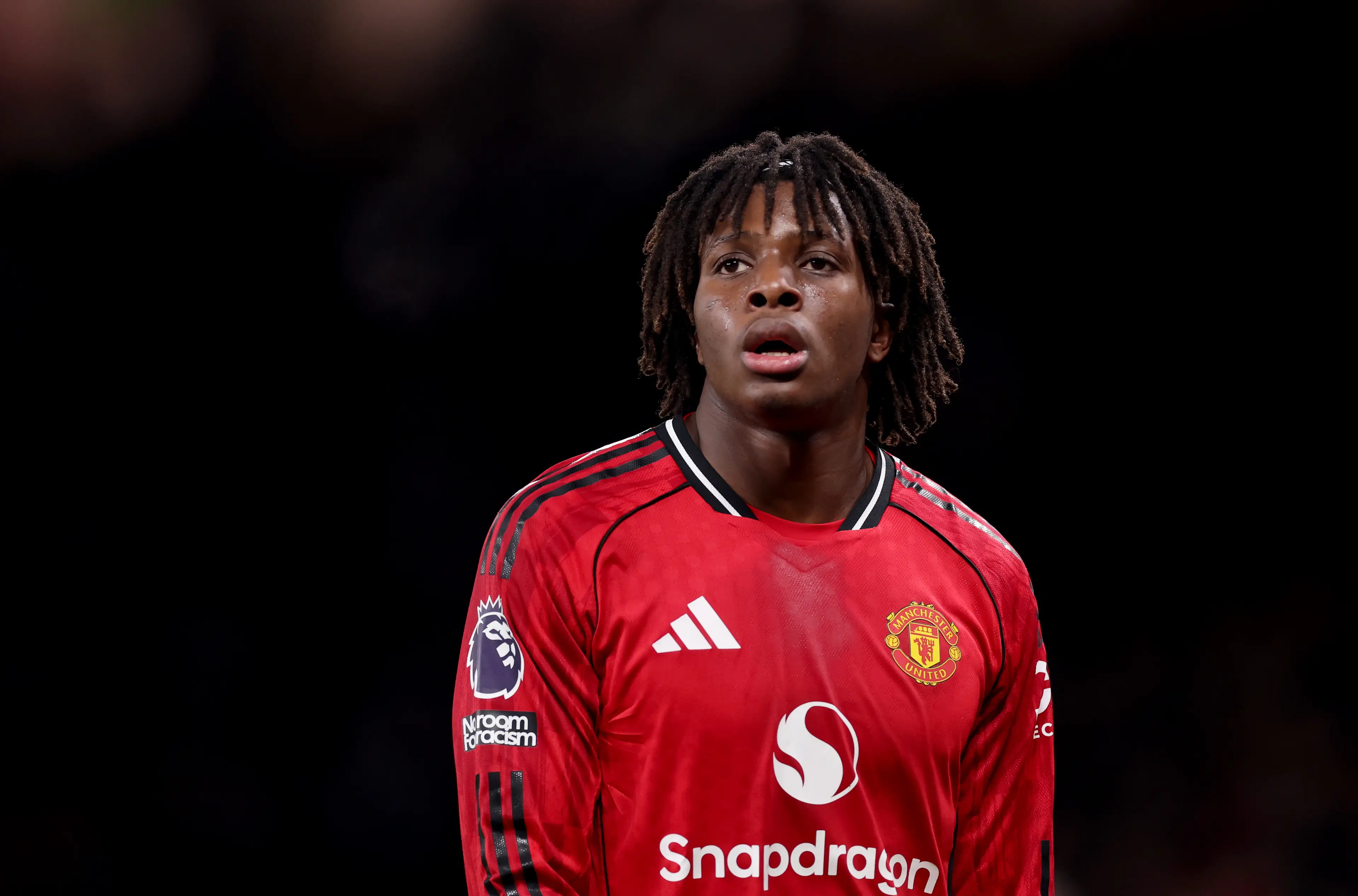 Ruben Amorim criticised Patrick Dorgu during his time in charge of Manchester United. Image: Getty