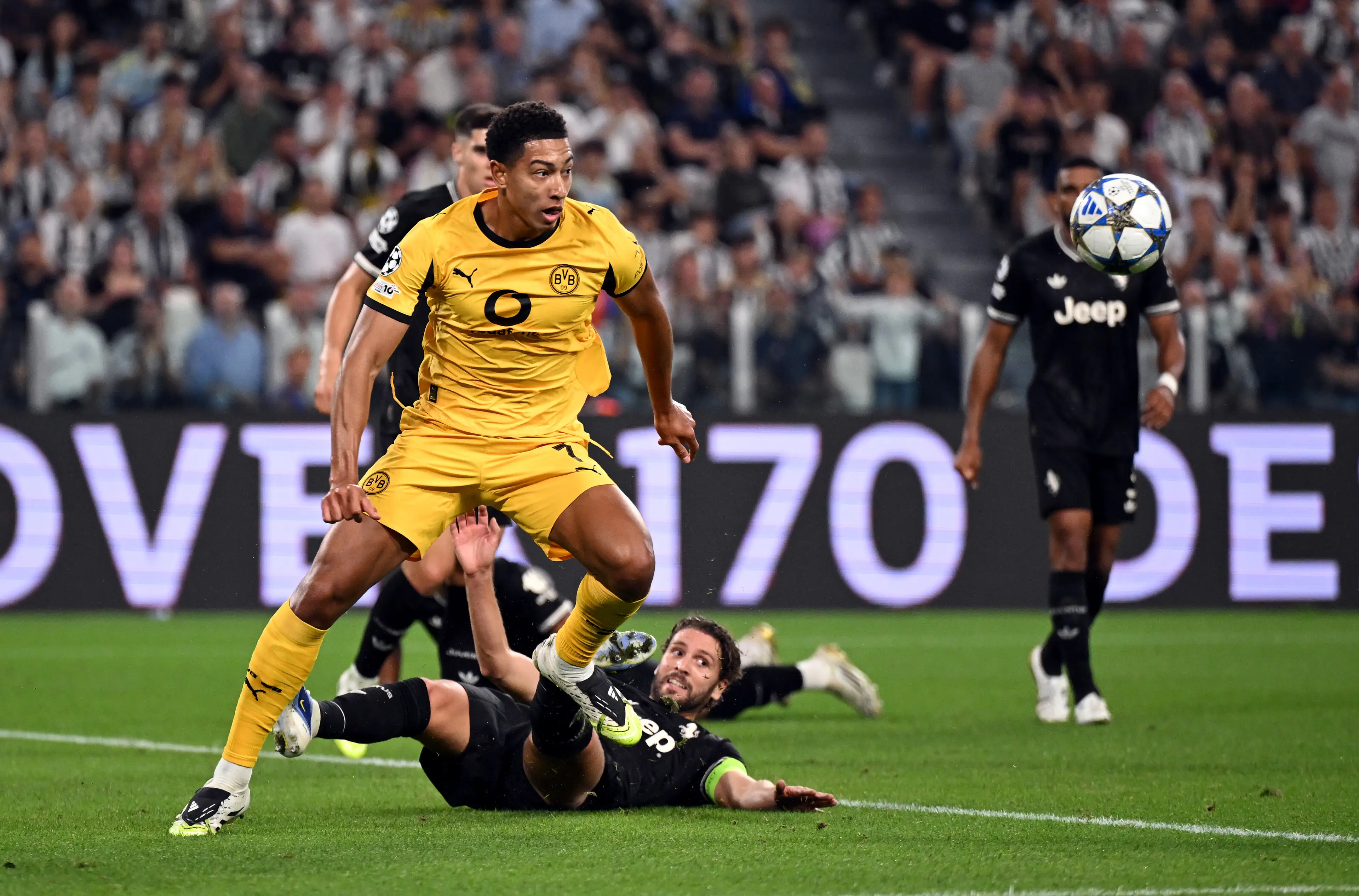 Jobe Bellingham playing in the Champions League. Image: Tullio Puglia - UEFA / Contributor via Getty