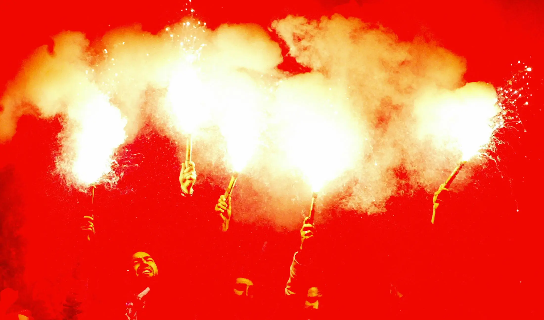 Turkey fans are known for bringing the pyro to the party. Image: Getty