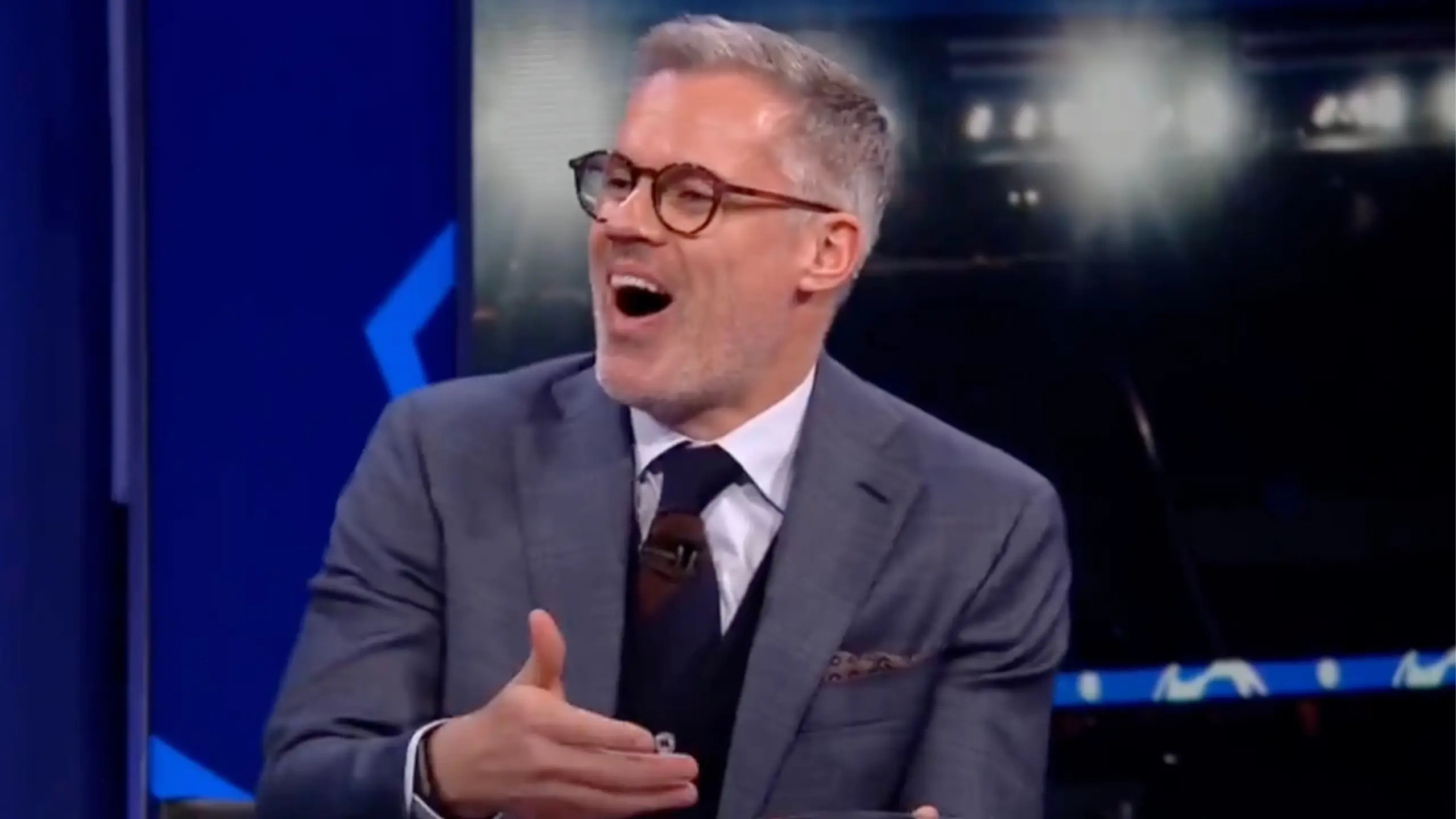 Jamie Carragher's joke on CBS may land him in hot water with Sky Sports as Micah Richards left in stitches