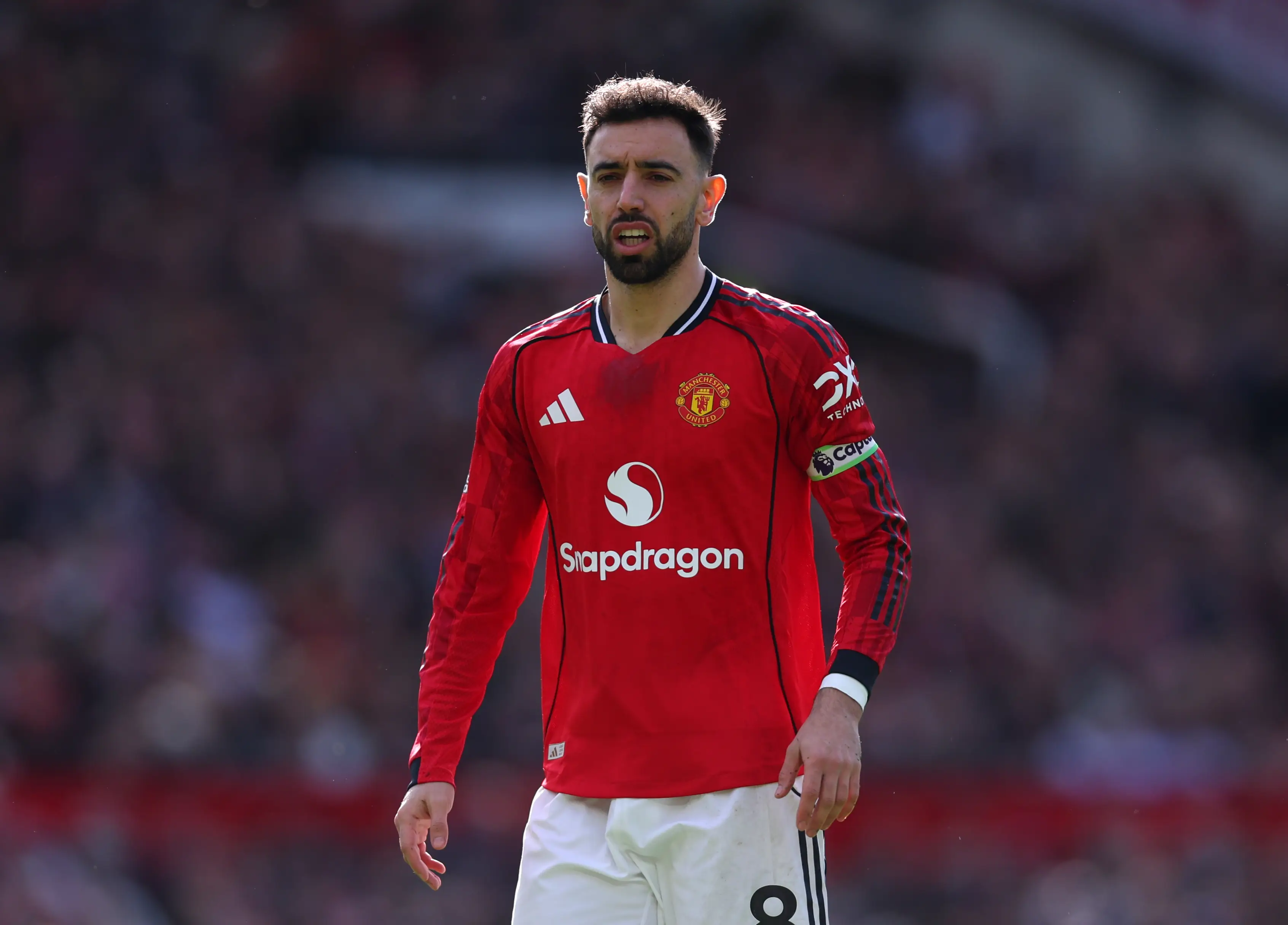 Bruno Fernandes has been tipped to leave Manchester United. Image: Getty
