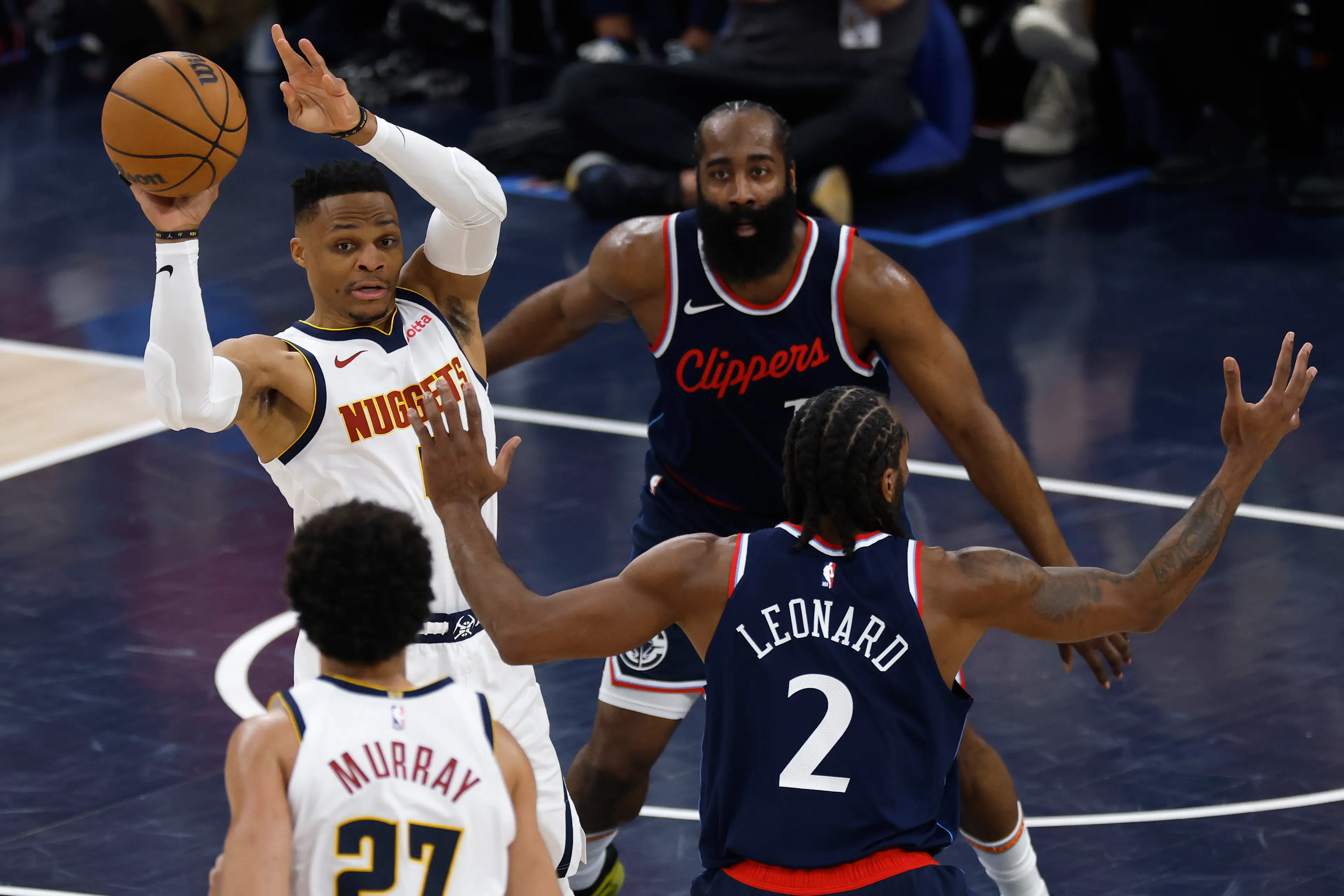 Los Angeles Clippers playing the Denver Nuggets. Image: Harry How / Staff via Getty