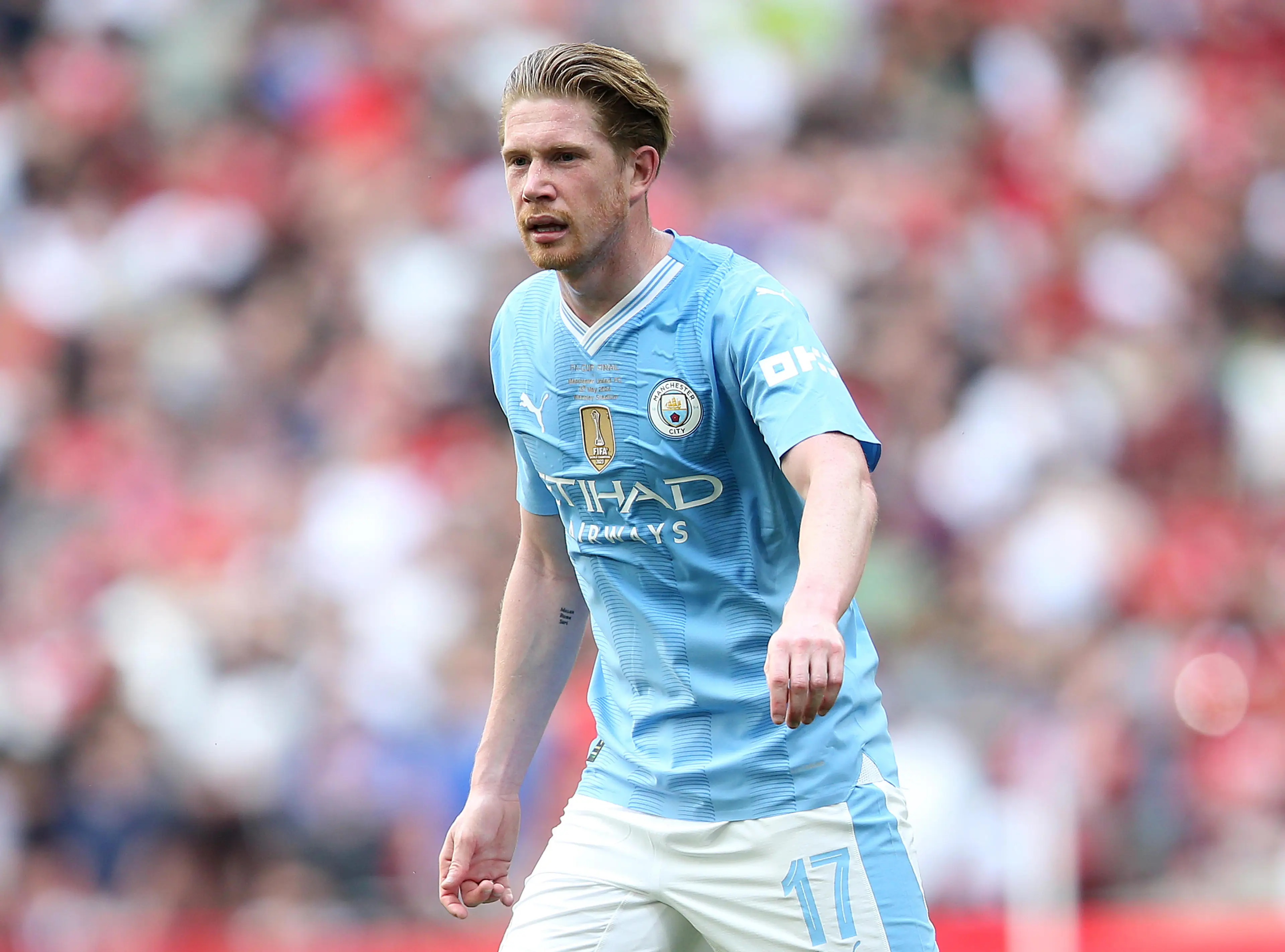 Kevin De Bruyne in action for Manchester City. Image: Getty 