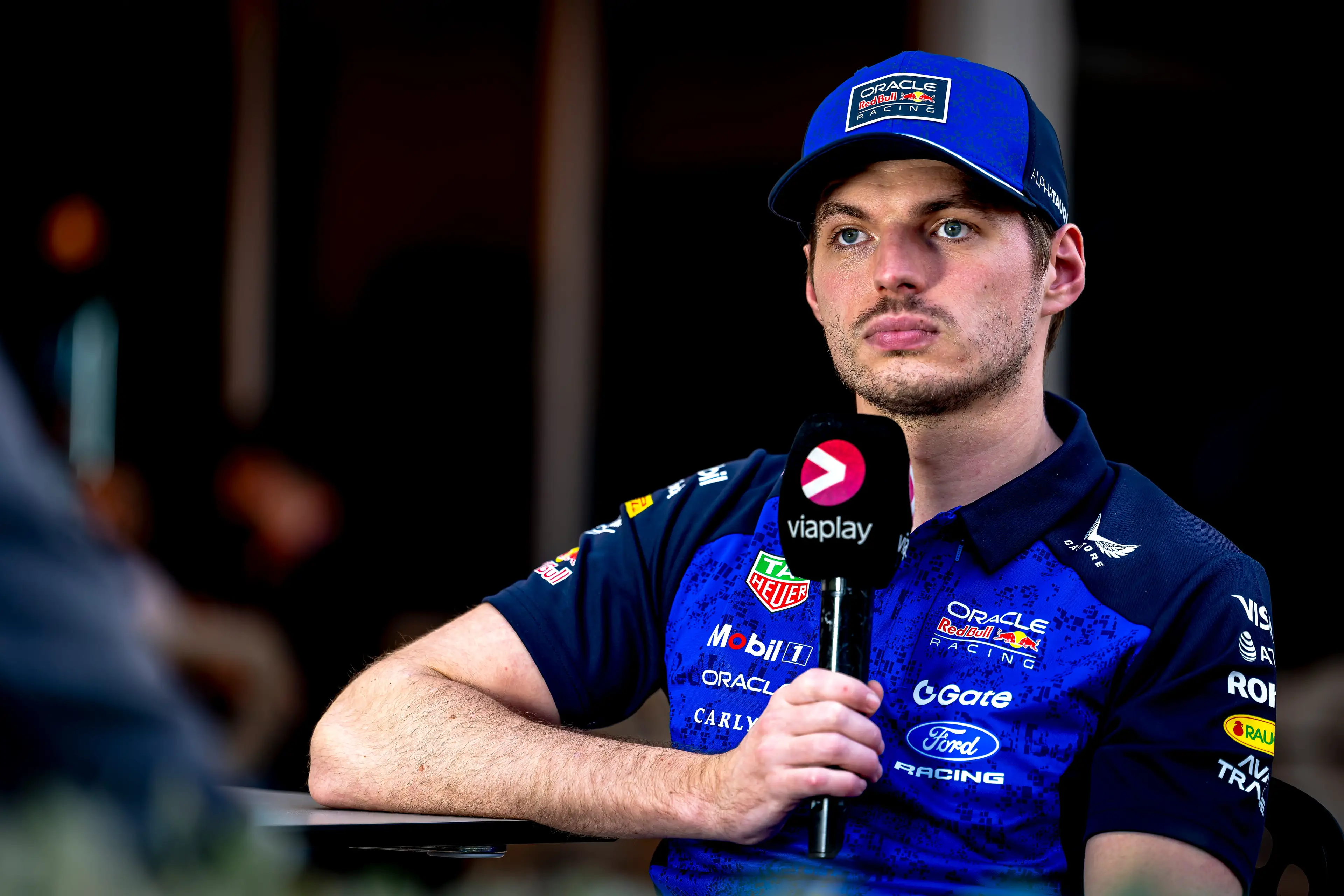 Max Verstappen speaking to Viaplay (Image: Getty)