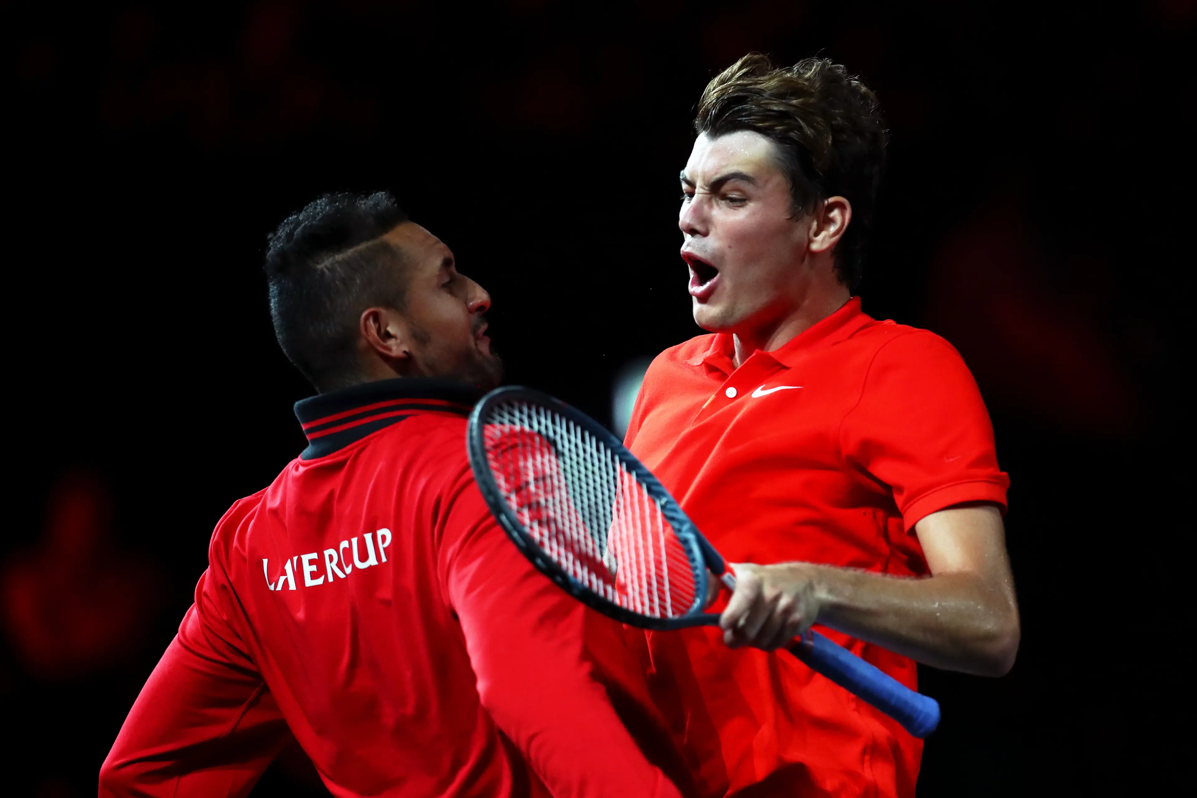 Taylor Fritz and Nick Kyrgios. Image: Clive Brunskill / Staff via Getty
