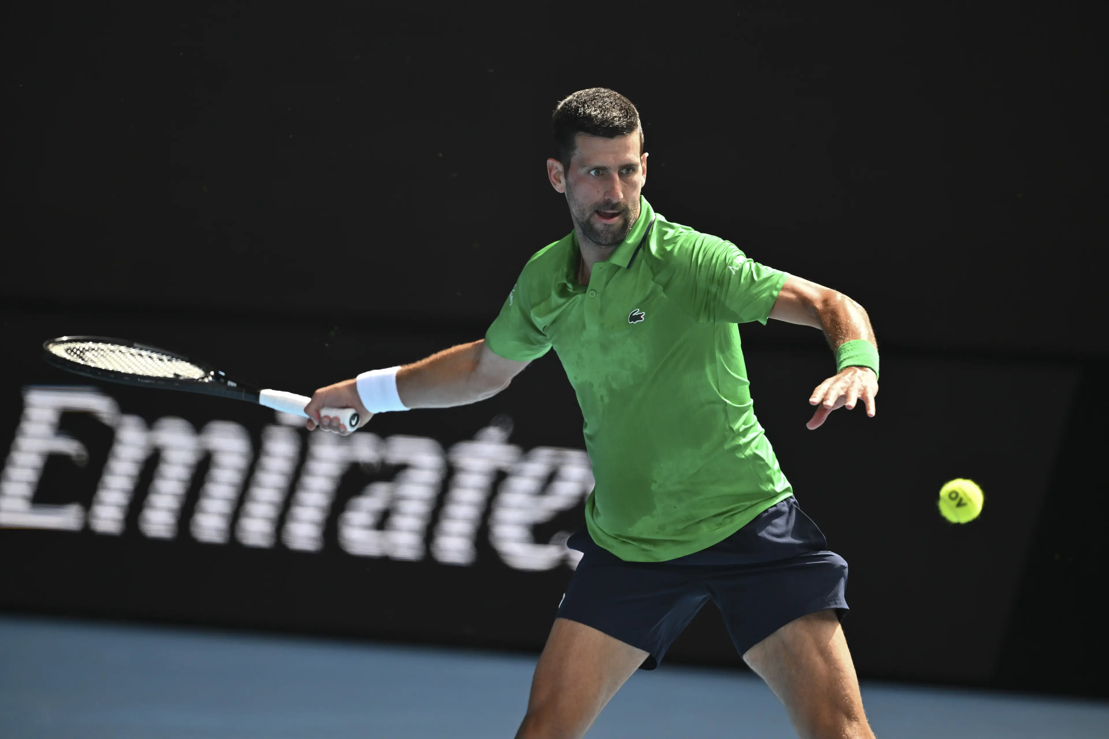 Novak Djokovic in action during this year's Australian Open. Image: Getty 