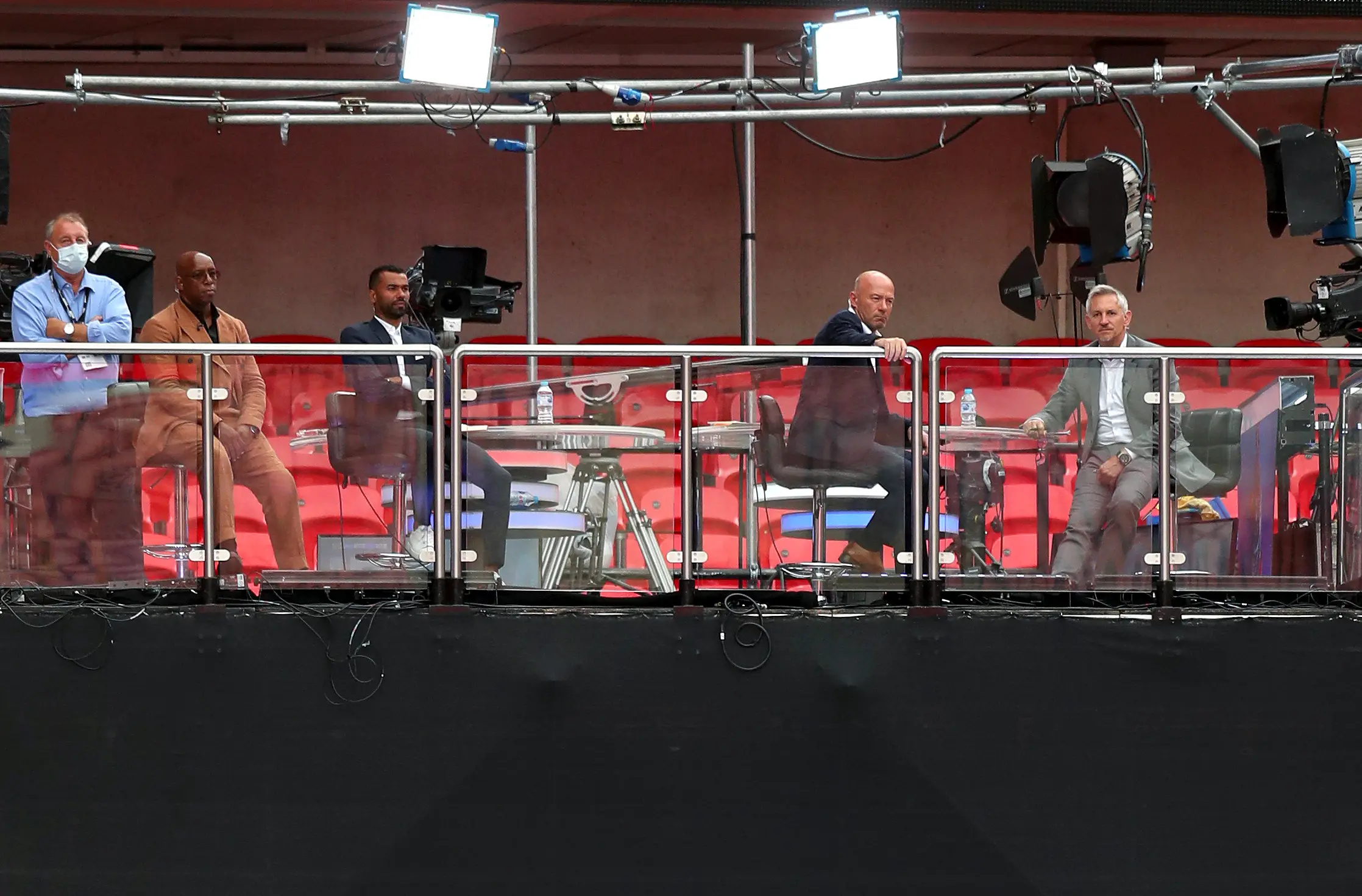 Ian Wright with Gary Lineker during the FA Cup final. Image: PA