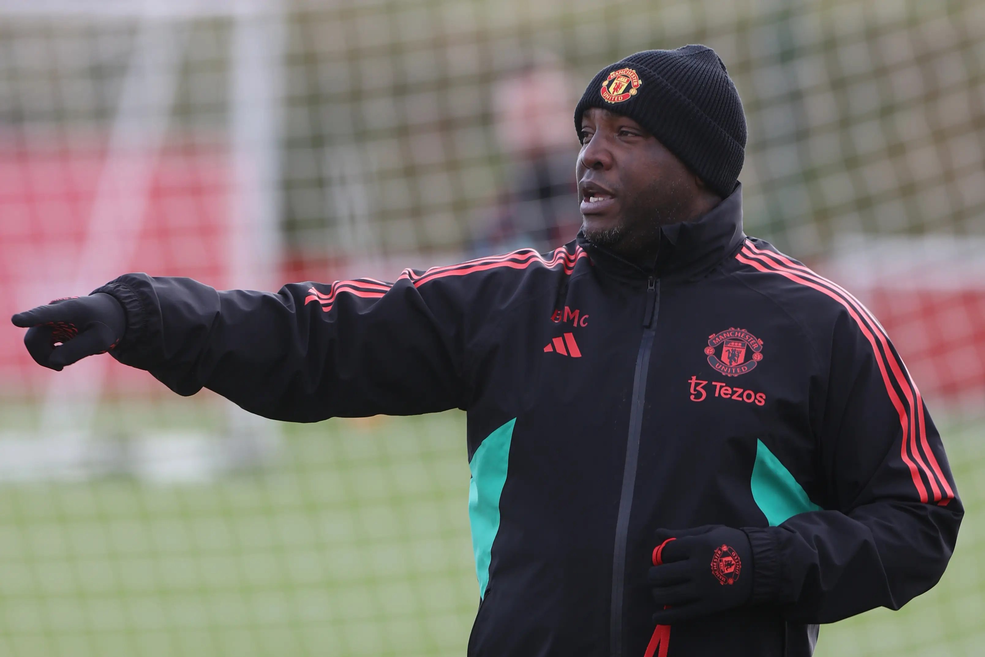 Benni McCarthy during a Manchester United training session. Image: Getty