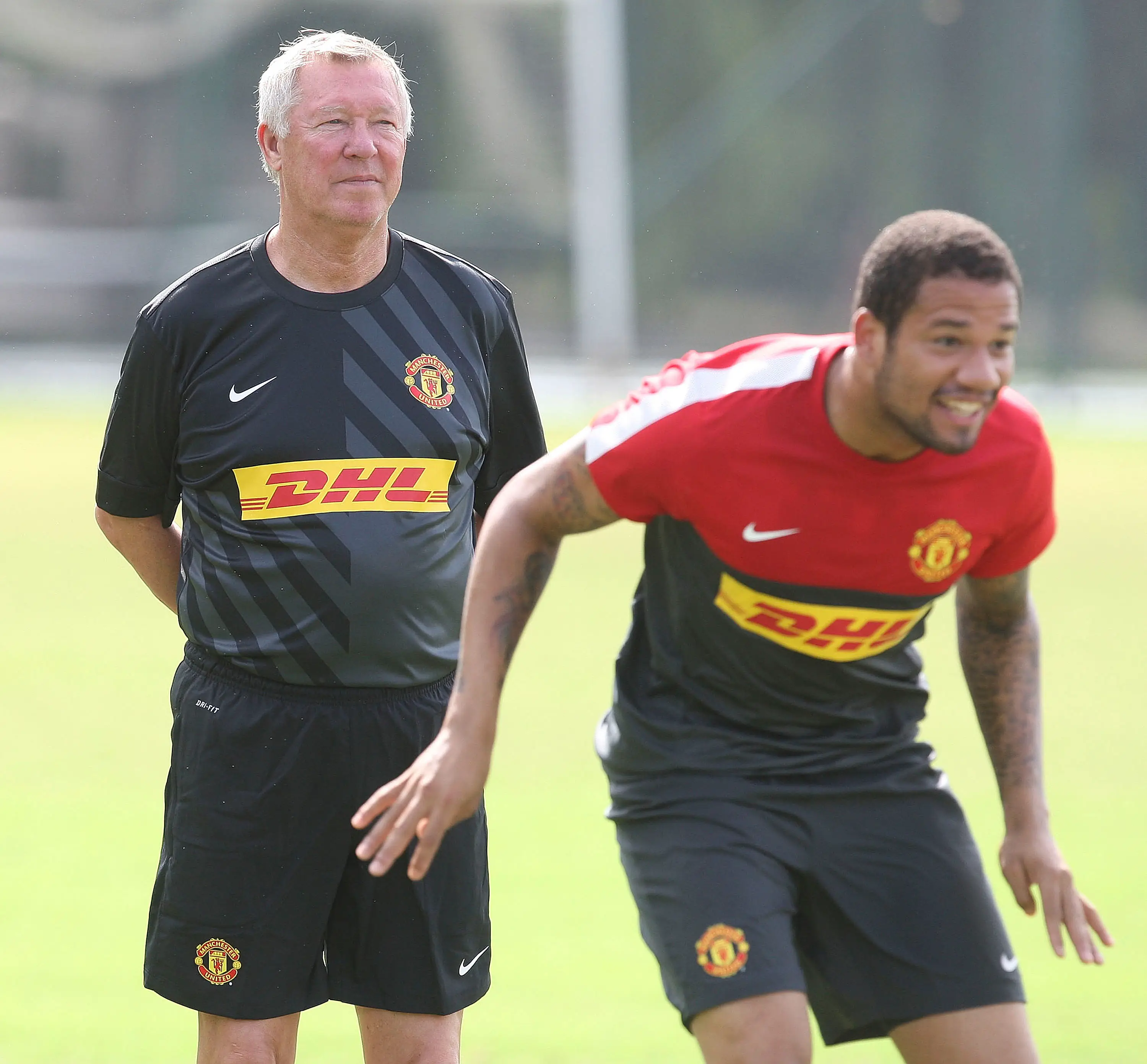 Ferguson and Bebe during United' pre-season tour of South Africa and China in 2012. Image credit: Getty