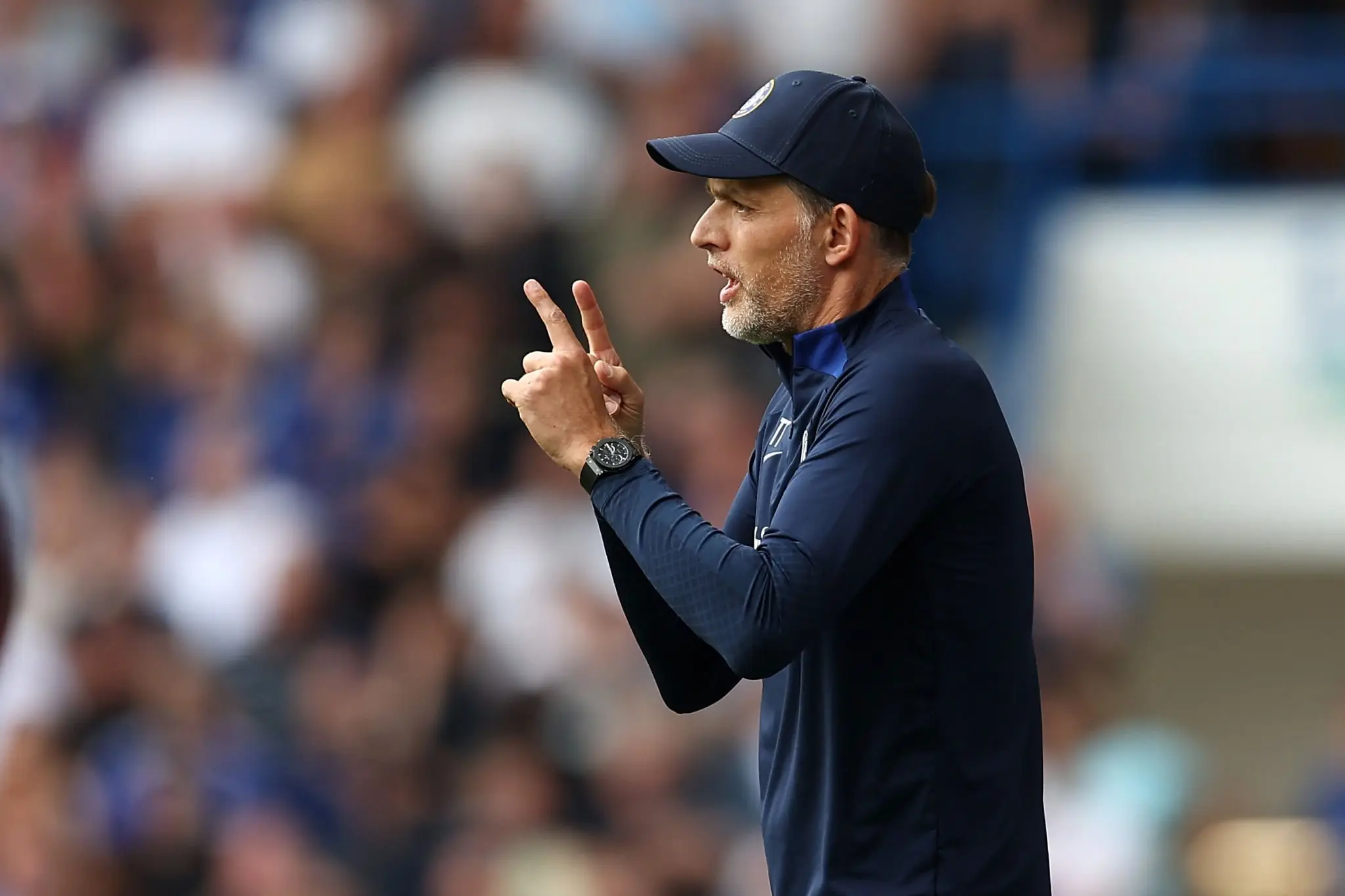 Thomas Tuchel on the touchline against West Ham. (Chelsea FC)