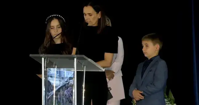 Paul green's family at his memorial service.